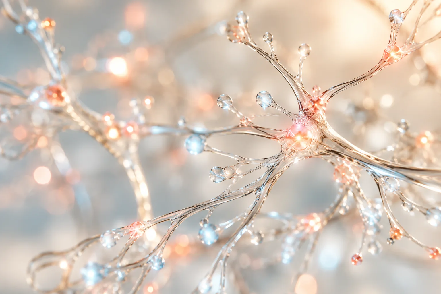 Abstract glass branches illustrating the idea of connected brain signals.